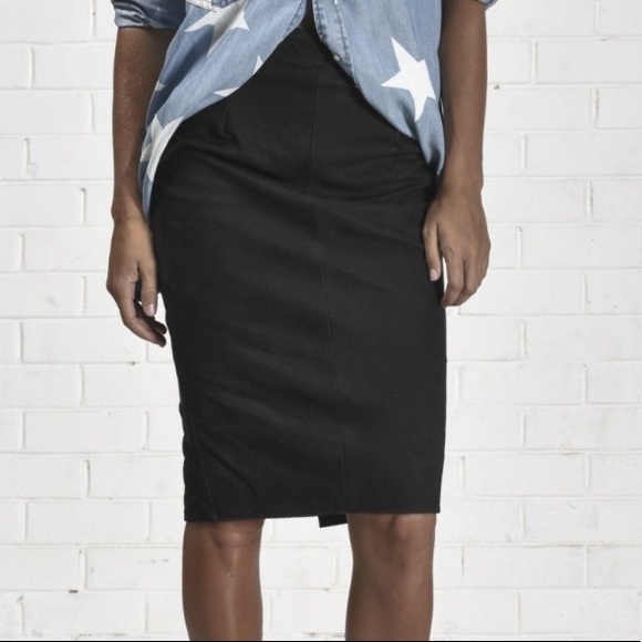 One Teaspoon Freelove Suede Pencil Skirt - Picture 1 of 4